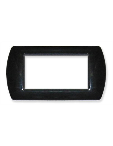 PLACCA COPRINTERRUTTORE 4 POSTI  NERO