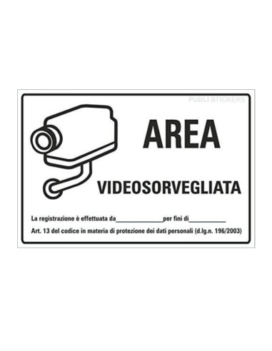 ADESIVO AREA VIDEOSORVEGLIATA...