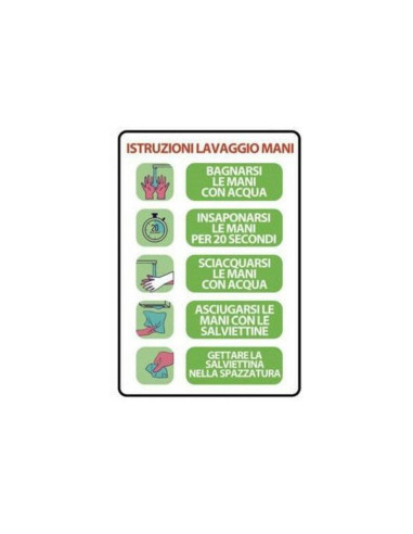 ADESIVO ISTRUZIONI LAVAGGIO MANI 30X42