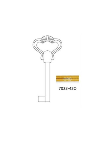 CHIAVE IN ZAMA 6X42MM ORO LUCIDO