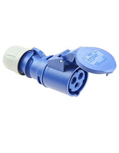 PRESA VOLANTE 2P+T 16A 220V IP44 BLU