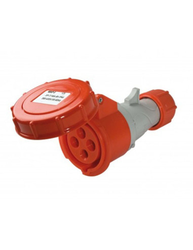 PRESA VOLANTE 3P+T 16A 380V IP44 ROSSO