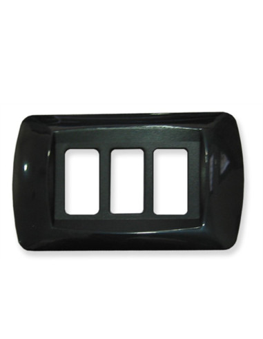 PLACCA COPRINTERRUTTORE 3 FORI NERO